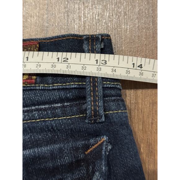 7 FOR ALL MANKIND Women's Dark Wash Blue Skinny 8" Rise Jeans Size 26 Pockets - Picture 12 of 14